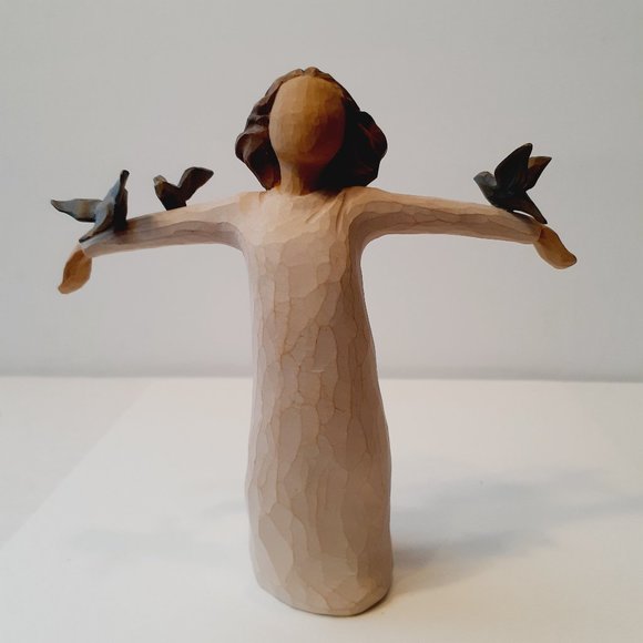 Willow Tree Figurine Happiness Girl w/ Birds Demdaco 2004 Susan Lordi - Picture 5 of 8